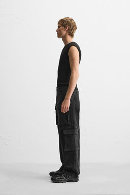 CARGO POCKET DENIM TROUSERS - Zara фото 4