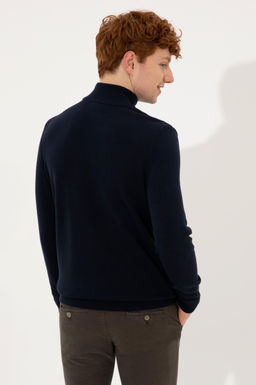 Свитер мужской U. S. Polo Assn Basic с высоким воротником темно-синий из хлопка - U.s. polo assn фото 17