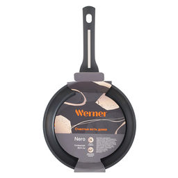 52081 WERNER Сковорода NERO 24,0x5,0 см с индукционным дном, с двухслойным антипригарным покрытием Pfluon, бакелитовая ручка с покрытием Soft Touch. Материал: литой алюминий. Толщина стенок: 1,5 мм, толщина дна: 4,0 мм.  фото 5