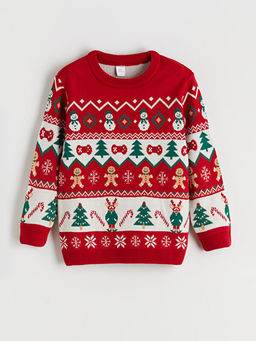 Y?lba?? Temal? Erkek ?ocuk Triko Kazak