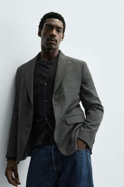 HOUNDSTOOTH TEXTURED BLAZER - Zara фото 6