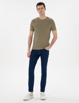 Haki Slim Fit Bisiklet Yaka Triko Ti__rt - Pierre cardin фото 4