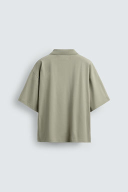POLO RELAXED FIT TEXTO ESTAMPADO / Verde claro - Zara фото 8