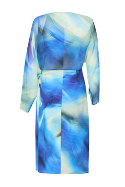 TRENDYOLMILLA Mavi Soyut Desenli Duz Kesim Pelerin Detayl? Maxi Astarl? Sifon Dokuma Elbise TWOSS25EL00014 фото 7