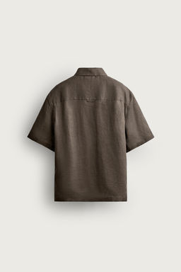 CAMISA RELAXED FIT 100% LINO / Marr?n / Topo - Zara фото 9
