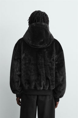 REVERSIBLE FAUX FUR BOMBER JACKET - Zara фото 13