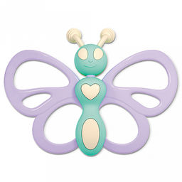 Погремушка-прорезыватель "Бабочка" 16х3х22см, полистирол, ТЭП, пп пакет, "Stellar" (Россия)