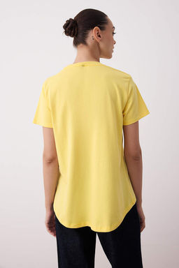 Siyah-Beyaz %100 Pamuk Arkas? Uzun Orme T-Shirt TWOAW26TS00008 - Trendyolmilla фото 7