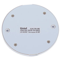 ULM-F40-6W/4200K/DIM SENSOR IP20 WHITE Светильник светодиодный накладной, ультратонкий с бесконтактным выключателем, диммер. Круглый. D85х6,5мм. 255Lm. Белый. ТМ Uniel.