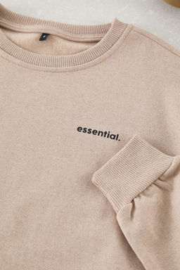 TRENDYOL MAN Siyah Unisex Oversize/Genis Kesim Sloganl? Bisiklet Yaka Ici Polarl? Sweatshirt TMNAW25SW00162 - Trendyolmilla фото 10