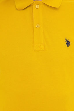 Мужская темно-желтая базовая футболка с воротником поло Неожиданная скидка в корзине - U.s. polo assn фото 10