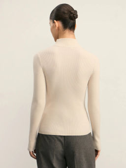 Джемпер в рубчик с молнией / Zarina  фото 5