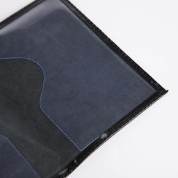 Обложка для паспорта, натуральная кожа, чёрная