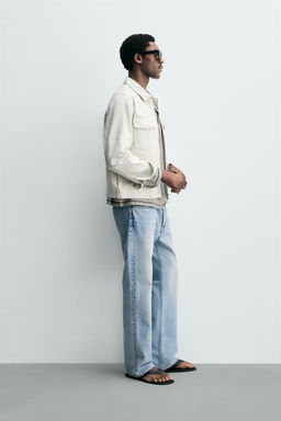 SOBRECAMISA DENIM CREMALLERA / Blanco - Zara фото 4
