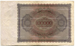 Банкнота 100000 марок 1923 года Германия