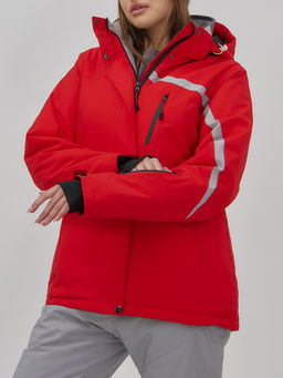 Горнолыжный костюм женский зимний красного цвета 07017Kr