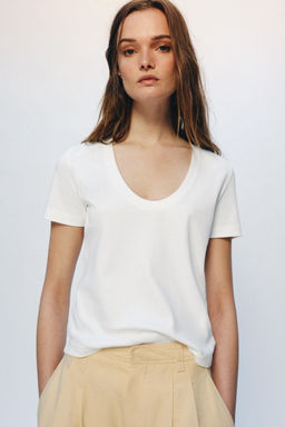 CAMISETA INTERLOCK MANGA CORTA / Blanco roto