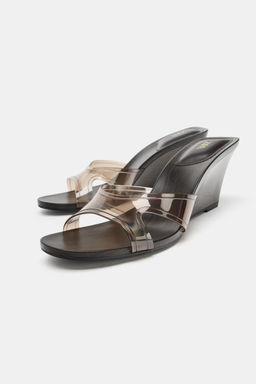 SANDALIA CU?A EFECTO VINILO / Marr?n - Zara фото 3