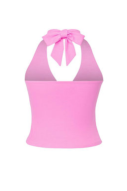 Ac?k Pembe Kruvaze Yaka Aksesuar Detayl? Orme Party Bluz TPRSS25BZ00048
