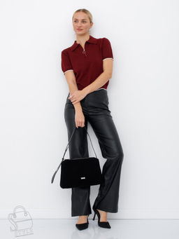 Сумка женская кожаная 8017SMS black Velina Fabbiano-Safenta