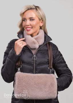 Шарф-воротник экомех бежевый