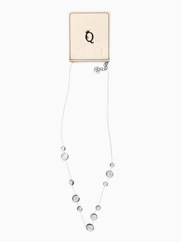 Колье на леске «Капля росы», белый в серебре