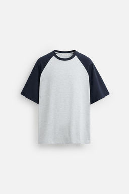 T-SHIRT WITH CONTRAST SLEEVES - Zara фото 7