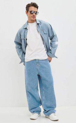 Джинсы муж. A2025 pale blue