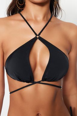 Siyah Halter Yaka Aksesuarl? Bikini Ustu TBESS23BU00151