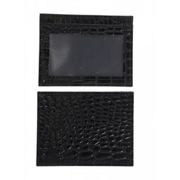 Обложка пропуск/карточка/проездной Croco-В-223 натуральная кожа черный крокодил (200) 264772
