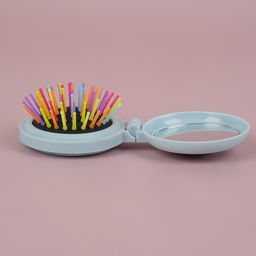 Цена за 3 шт. Расчёска массажная Мягкие зверята, складная, с зеркалом, d=7.5 см, МИКС