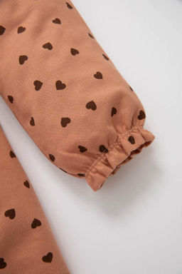 Платье с длинными рукавами в горошек для маленьких девочек - Defacto фото 4