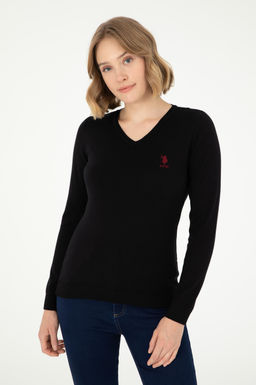 Женский черный базовый свитер Неожиданная скидка в корзине - U.s. polo assn фото 3