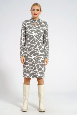 Платье ALANI 2030 серый с белым - Alani collection фото 2
