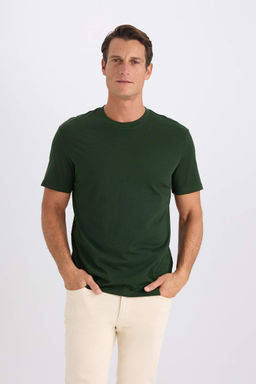 New Regular Fit Bisiklet Yaka Basic Duz K?sa Kollu Tisort - Defacto фото 6