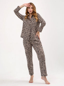 Пижама Оптима Энимал хлопок бежевая  фото 42