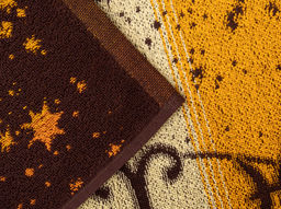 6с102.411ж1 Звёздная змейка (оранжевая радужка) Полотенце махровое 67х150см