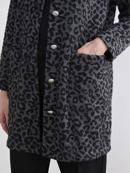 Bisiklet Yaka Leopar Desenli Kad?n H?rka