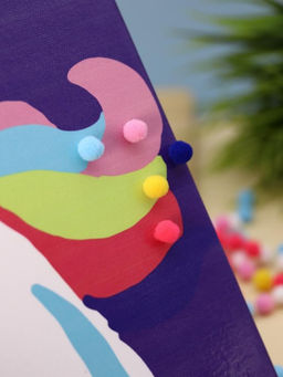 Картина из помпонов на подрамнике Draw Me! Funny unicorn, (20 х 20 см)