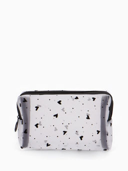 Косметичка дор Сердца, сетка 18*7,5*10, отд на молнии, белый