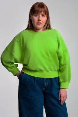 Арт. 15110/1 Свитшот женский укороченный one size (42-50) Цвет:салатовый