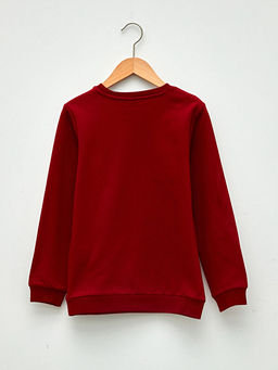 Bisiklet Yaka Bask?l? Uzun Kollu Erkek ?ocuk Sweatshirt - Waikiki фото 2