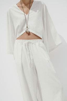LINEN BLEND TROUSERS - Zara фото 3
