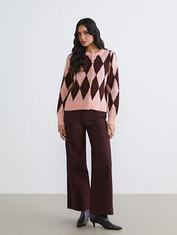 Bisiklet Yaka Baklava Desenli Kad?n Triko H?rka