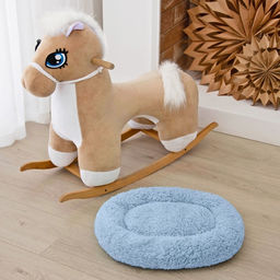 Лежанка для собак и кошек Уют, мягкий мех, 45 х 35 х 11 см, голубая - Пижон фото 9