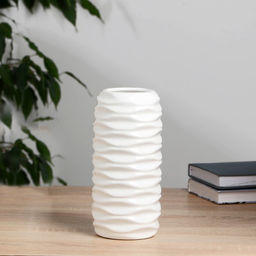 Ваза «Жаклин», h=22 см, керамика, белая