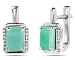 Серьги, изумруд берилл, Андреина