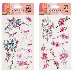 Наклейка-тату MESHU "Pink mood", 22*10см, инд. уп., европодвес (MS_52658)