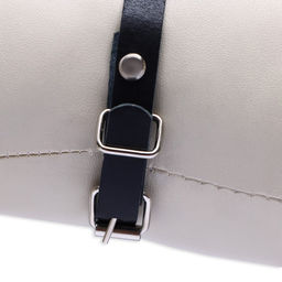 Шлейка кожаная, 1,2 см, для кошек и мелких пород собак, ОШ 26-34, ОГ 36-44, черная - Пижон фото 5