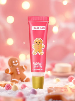 Цена за 2 шт. Бальзам-масло для губ, аромат имбирный пряник, 10 г, URAL LAB  фото 11